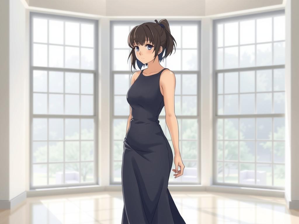 A fitted dress that highlights a slender silhouette beautifully.
