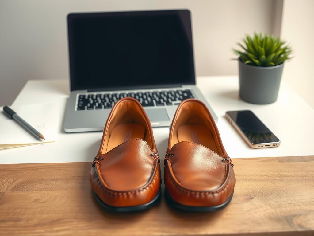 Stylish brown loafers that offer both comfort and a professional look.