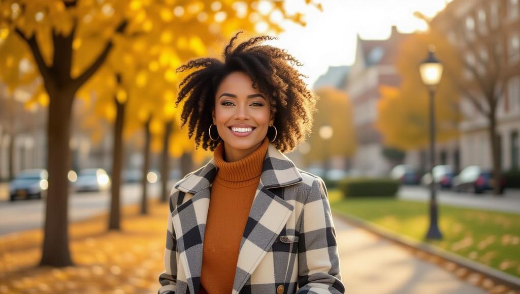 A confident woman flaunting her natural curly mane, raising questions about the realness of celebrity hair transformations like Sarah Jessica Parker's.