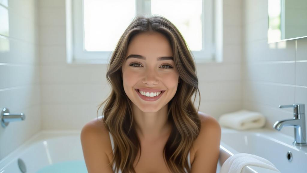 After oil pulling, this photo showcases the impressive whitening of teeth, resulting in a radiant smile that boosts confidence and reflects a healthier oral routine.