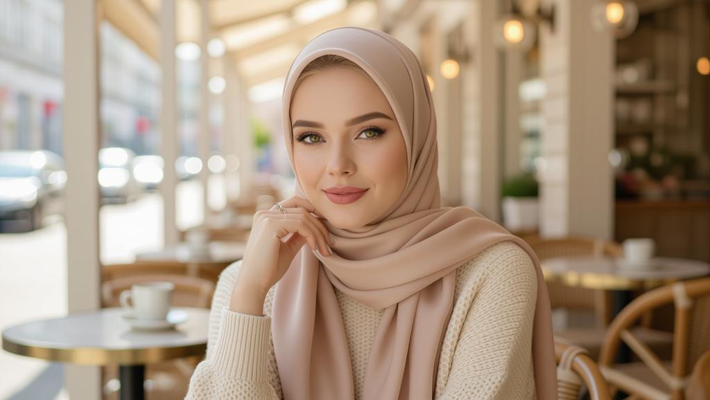 Transform a basic headscarf into a versatile trendy piece through clever folding methods, ideal for achieving a polished and contemporary look in any setting.