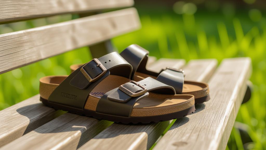 Witness the gradual wear on Birkenstock heels from daily use, illustrating durability and the unique character it adds to your personal fashion journey.